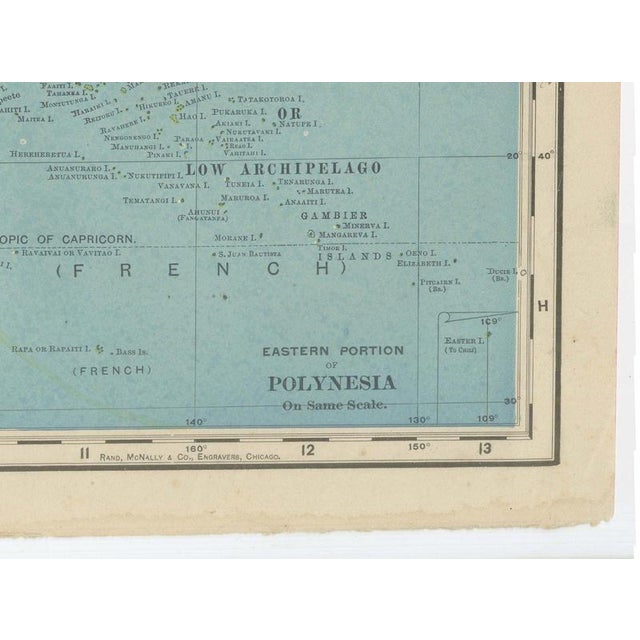 Antique Map of Oceania and Malaysia with Australia and New Zealand, 1899 For Sale - Image 9 of 12
