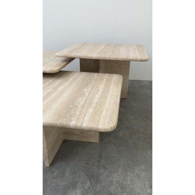 Italian Travertine Nesting Tables, 1970s, Set of 3 For Sale - Image 15 of 16