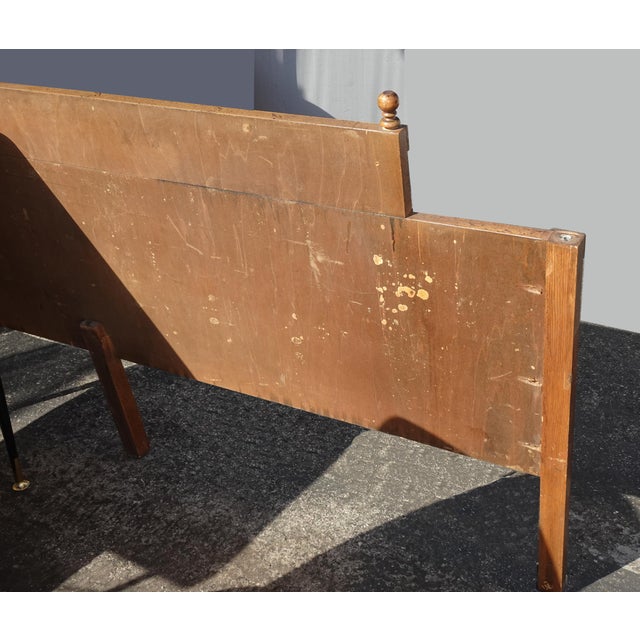 Vintage Mid Century Modern Brown Low Profile King Headboard For Sale - Image 12 of 12