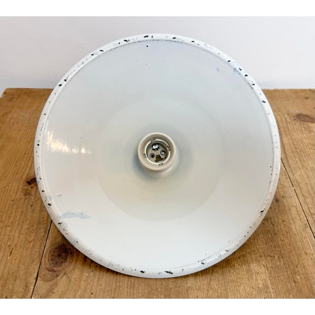 Industrial Blue Enamel Factory Pendant Lamp, 1950s For Sale - Image 14 of 15