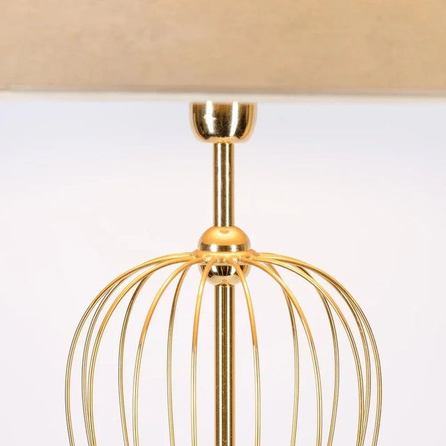 German Floor Lamp in the Shape of a Whisk, Gold-Plated Brass, by Bankamp, 1970s For Sale - Image 4 of 8