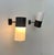 Vintage Matte Black Metal and Opaline Glass Adjustable Wall Lights, France, 1950, Set of 2 For Sale - Image 3 of 8