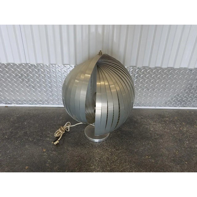 Gray 1970's Henri Mathieu Architectural Aluminum Table Lamp For Sale - Image 8 of 8