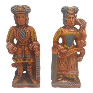 Set of 2 Vintage Spanish Moorish Bookends "N" Granada Handmade, Man & Woman
