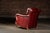 Late 20th Century Pair of Plush Leather Armchairs With Ottoman in Burgundy For Sale - Image 11 of 18