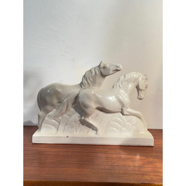 Art Deco Sculpture of Two Running Horses by Diaz, France, 1920 For Sale - Image 11 of 12
