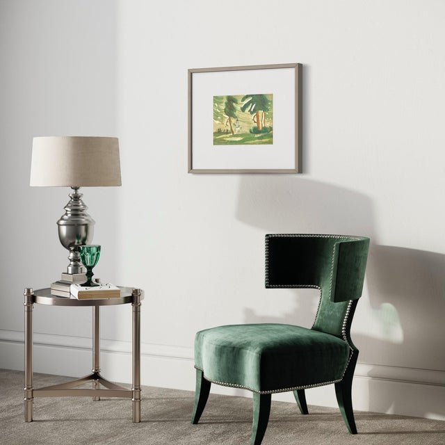 "Forest Trees, Greenish" 1970's Watercolor Painting For Sale In Los Angeles - Image 6 of 8