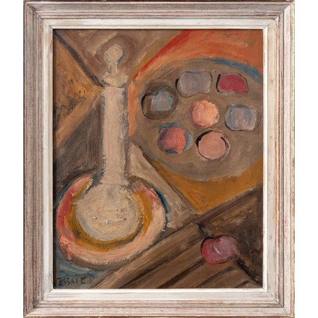 Nikolai Issaiev, Still Life with Fruits, Gouache and Oil Painting on Board For Sale - Image 6 of 9