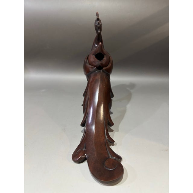 Vintage Japanese Patinated Bronze Peacock Incense Burner For Sale - Image 10 of 11