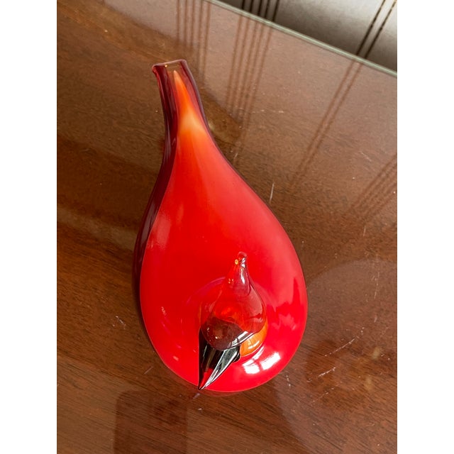 Oiva Toiika Hand Blown Glass Cardinal For Sale - Image 11 of 12