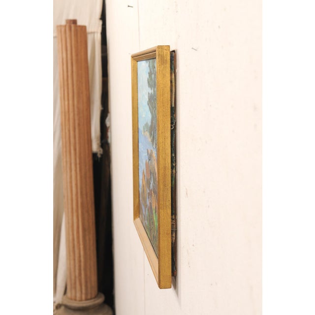 A Swedish coastal landscape in gilt frame, from the mid 20th century. This mid-century oil on canvas depicts a rocky...
