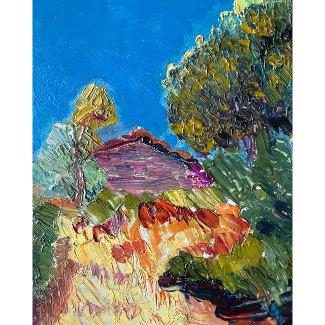 20th Century Framed Oil on Panel Abstract Landscape Scene From Paris For Sale - Image 4 of 8