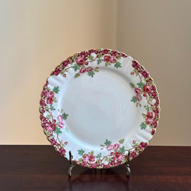 Vintage English Bone China Decorative Dessert Plate For Sale - Image 9 of 12