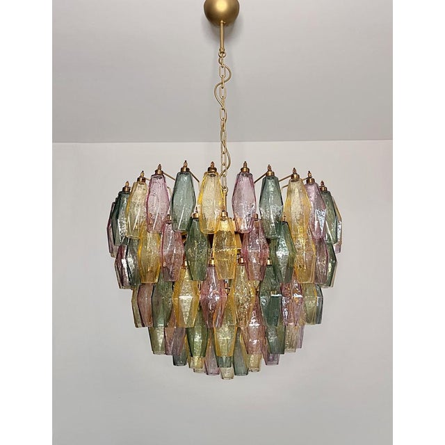 Murano Glass Candelier with 111 Multicolored Poliedri, 1990s For Sale - Image 18 of 18