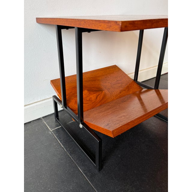 Mid-Century Modern Magazine Table in Wood and Black Metal, 1960s For Sale - Image 12 of 16