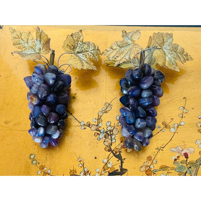 1960s Pair of Vintage Brazilian Amethyst Grape Vine Clusters For Sale - Image 5 of 8