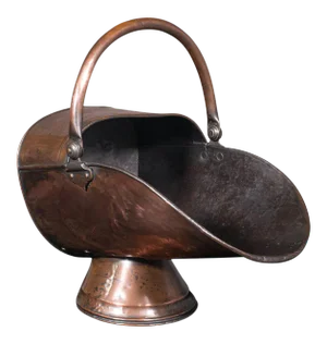 1850s Antique Victorian English Copper Fireside Helmet Scuttle