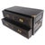 Wood Campaign Style Ebonized Mahogany Brass Inlay Two Drawers Small Dresser Chest For Sale - Image 7 of 12