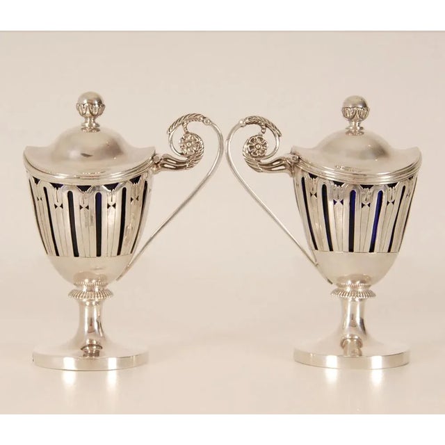 Early 19th Century Sterling Silver French 1st Empire Napoleonic Mustard Pots, Set of 2 For Sale - Image 4 of 14