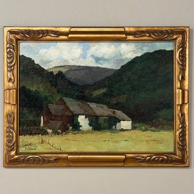Framed Oil Painting on Canvas by Pierre Colson (1930-?) 'Farmhouse in the Ardennes' For Sale In Dallas - Image 6 of 16