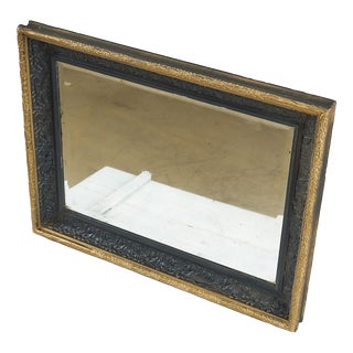 Mirror with Black and Gold Frame For Sale