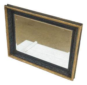 Mirror with Black and Gold Frame