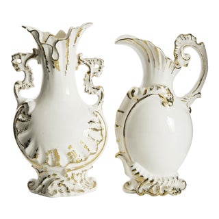 Gold Leaf Vases - a Pair For Sale
