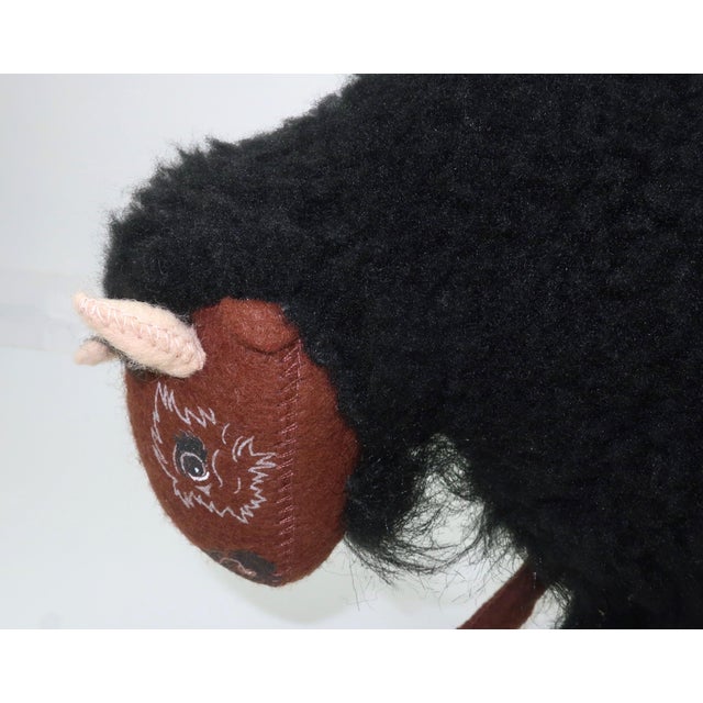 Annalee Handpainted Wool Fleece & Felt Buffalo Figure, 1997 For Sale - Image 10 of 13