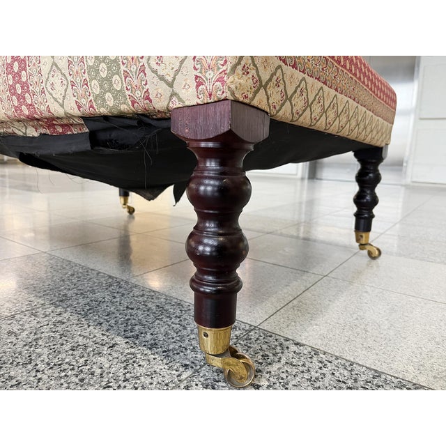 Wood Vintage George Smith Ottoman For Sale - Image 7 of 10