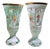 Antique Bohemian Blue Opaline Glass Goblets with Gilt Rim and Florals, Set of 2 For Sale