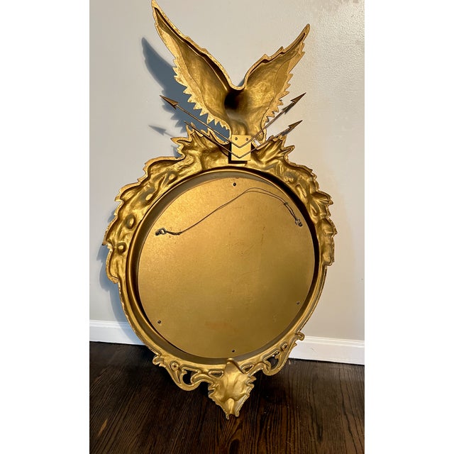 1960s Bullseye Mirror With Eagle Crest 42" High Federal Style 13 Colonies by Turner Manufacturing. For Sale - Image 5 of 6