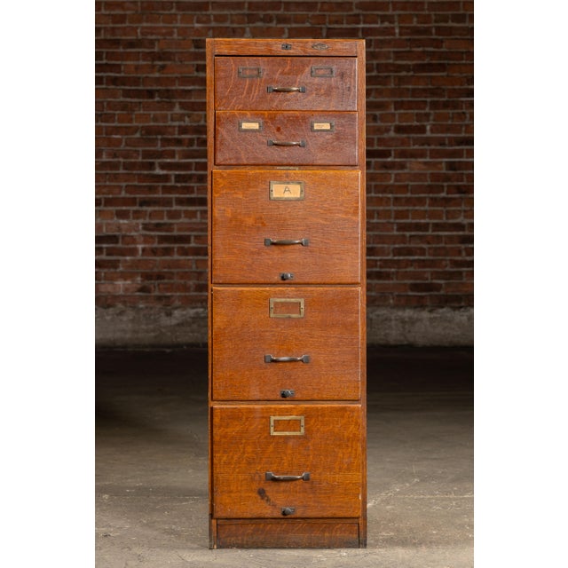 Early 20th Century Quartersawn Oak File Cabinet by Browne-Morse For Sale - Image 4 of 11