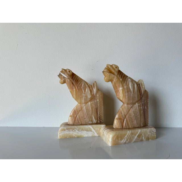 Vintage Carved Marble Horse Head Bookends - a Pair For Sale - Image 11 of 11