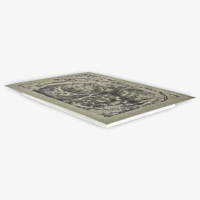 Vintage Abstract Amoeba Aluminum Etching by David Phillips, Signed (2008, Etching on Metal). Signed and dated en verso....