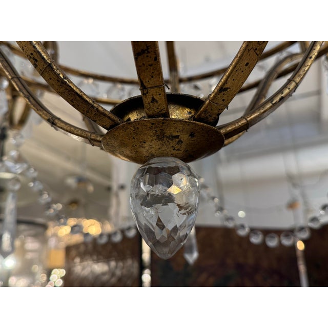 Brazilian Rock Crystal Chandelier, Mid 20th Century For Sale - Image 10 of 12