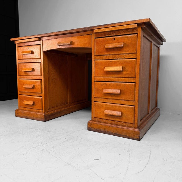 1950s French Double Pedestal Desk, 1950s For Sale - Image 5 of 14