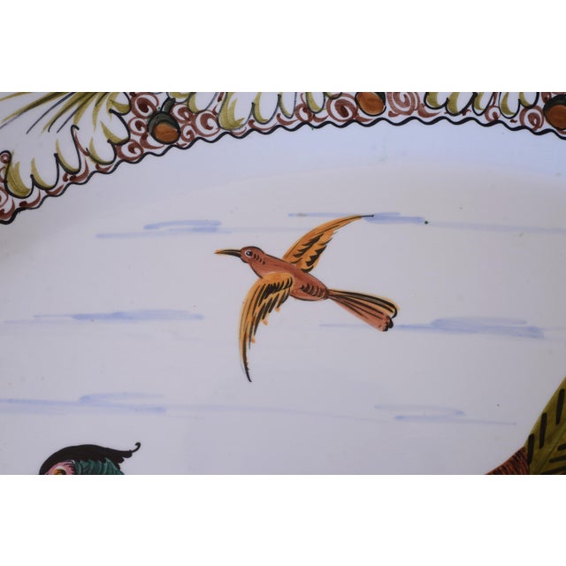 Vintage Extra Large Hand-Painted Italian Turkey Platter For Sale - Image 9 of 9