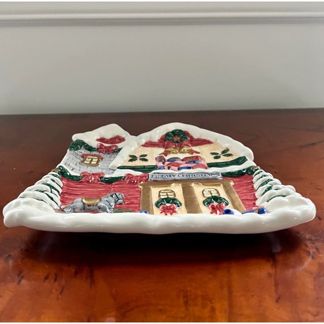 Fitz and Floyd Vintage Fitz and Floyd Christmas Plate For Sale - Image 4 of 8