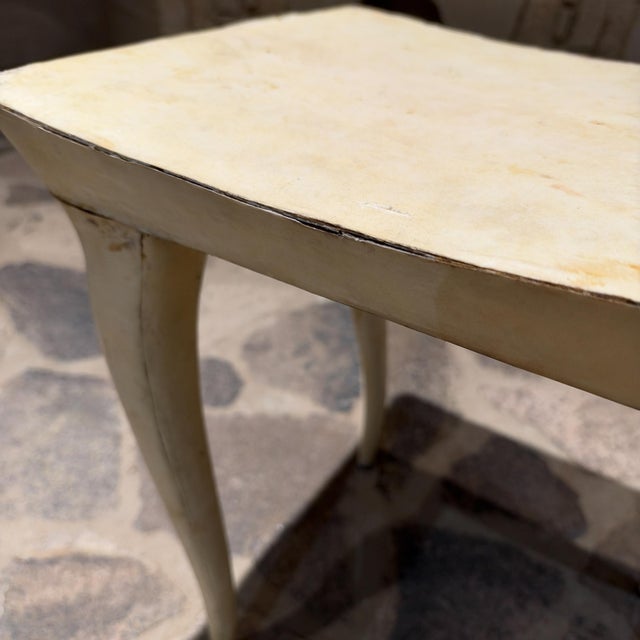 Vintage Parchment Vanity Stool or Bench Designed by R & Y Augousti For Sale - Image 9 of 13
