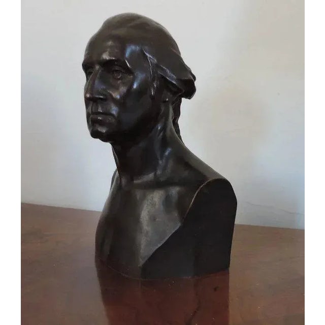 Houdon Style Patinated Bronze George Washington Bust For Sale In New York - Image 6 of 11