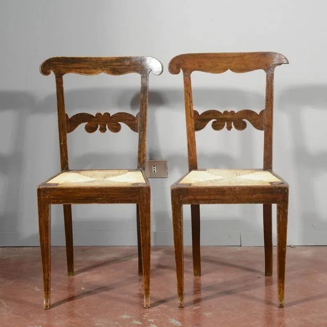 Set of Italian Walnut Chairs For Sale - Image 9 of 9