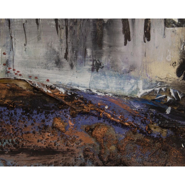 Late 20th Century Juliet Holland Signed “Touching Earth Xi” Mixed Media Collage For Sale - Image 5 of 7