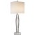 Kate Spade New York for Visual Comfort Signature Castle Peak Narrow Table Lamp in Crystal with Cream Linen Shade For Sale