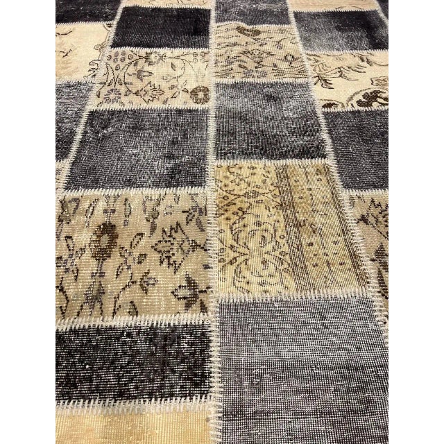 Pasargad Gray Turkish Patchwork Rug For Sale In Washington DC - Image 6 of 6