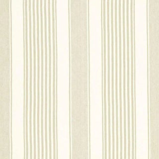 Schumacher Summerville Linen Stripe Fabric in Dune For Sale