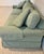 2000 - 2009 Ethan Allen Classic Rolled Arm Skirted Sofa in Aqua Texturized Woven Fabric For Sale - Image 5 of 12