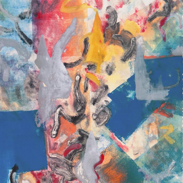 Paper 'Abstract, Silver and Blue' by Charles Ralph Strong, 1989, Taos, National Endowment for the Arts Fellowship, San Francisco Art Institute For Sale - Image 7 of 7