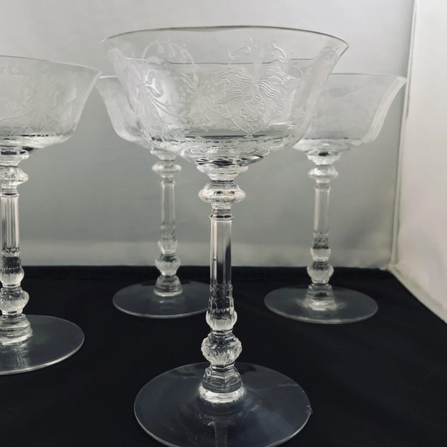 1940s Champagne Stemware Orchid by Heisey, Set of 4 Glasses Chairish