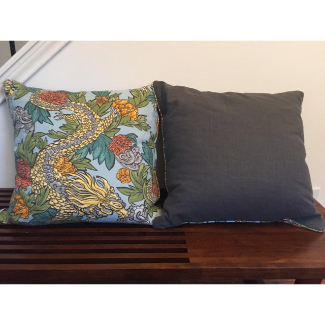 Robert Allen Ming Dragon Down Pillows - a Pair For Sale In Houston - Image 6 of 7