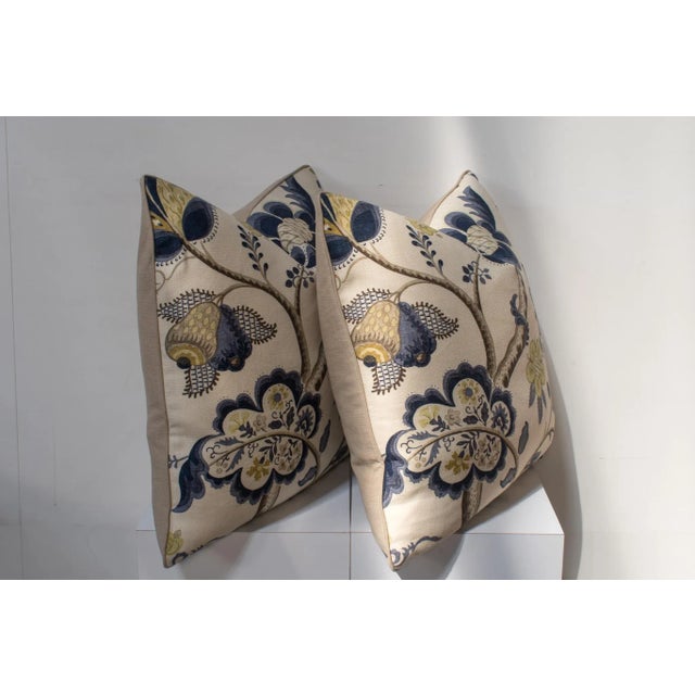 Custom Pair of Linen Floral Print Pillows For Sale In Atlanta - Image 6 of 8